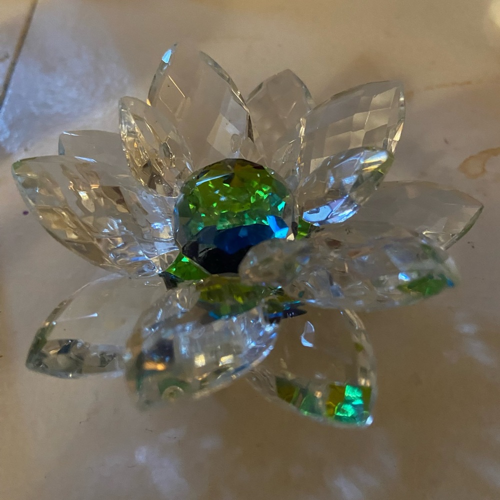 Iridescent Crystal Lotus Flower figurine